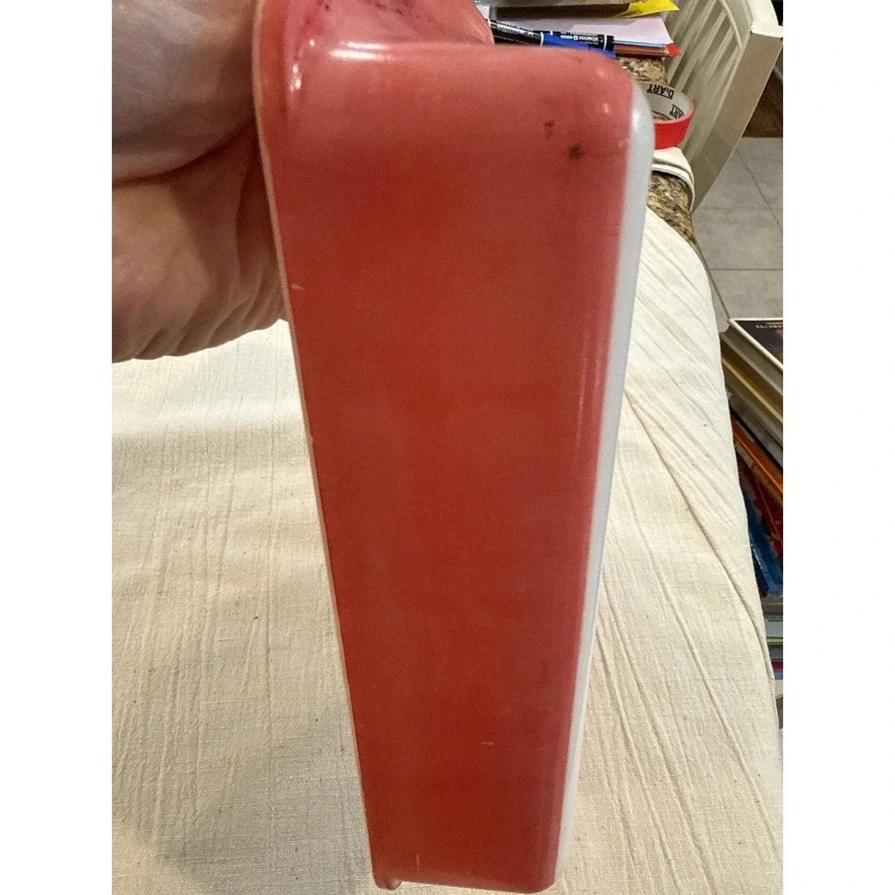 Vintage Pyrex 222 8 Inch Square Cake Dish Coral Pink Flamingo Milk Glass‎ Oven